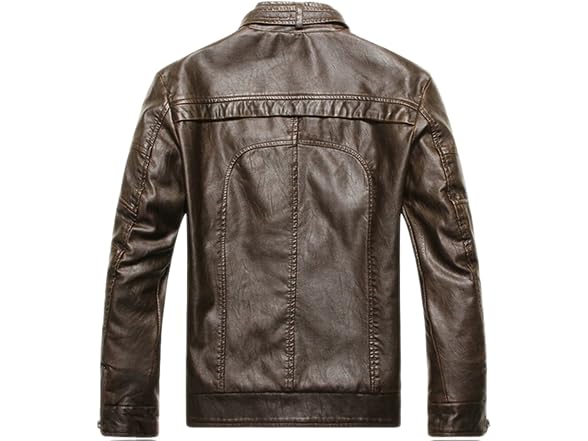 Chouyatou Men (S) Stand Collar Pu Leather Jacket