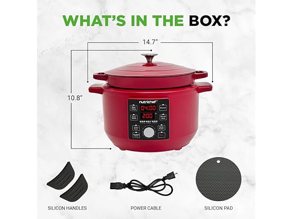 Nutrichef 6 Quart Electric Dutch Oven