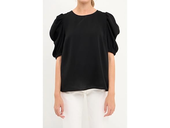 English Factory Women (M) Pleated Puff Sleeve Top