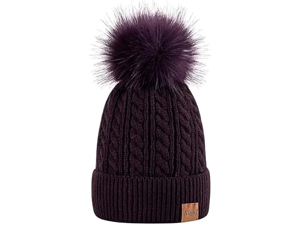 Alepo Women (OS) Winter Beanie Hat Dark Purple