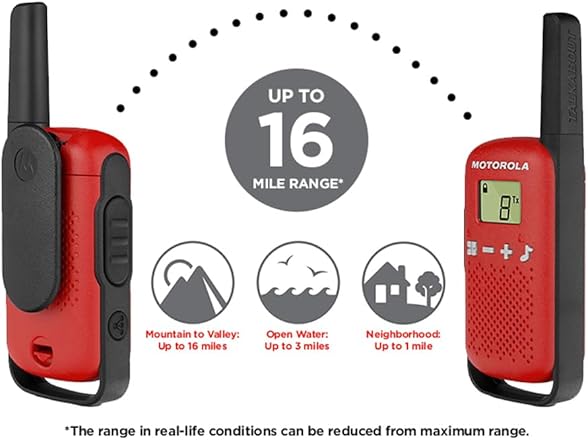 (NEW) 2-PACK Motorola T110 Talkabout Radios, 16 Mile Range