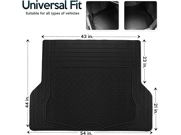 Zone Tech FM0006 Heavy Duty Cargo Trunk Floor Mat Black