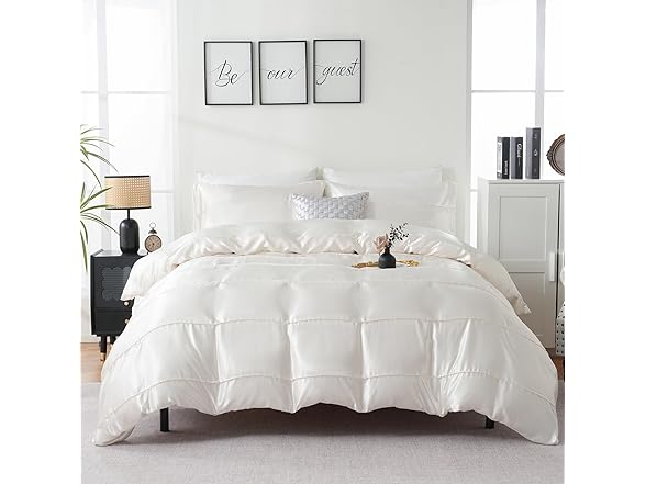 Chumerry White Satin Comforter Queen