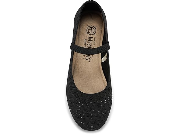 Harborsides Womens Round Toe Strap Flats