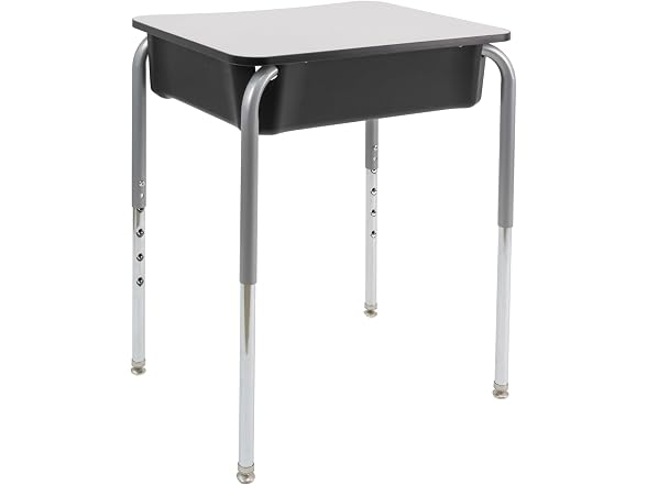 FDP 18" x 24" Belly Curve Classroom Open Front Desk Gray/SIlver