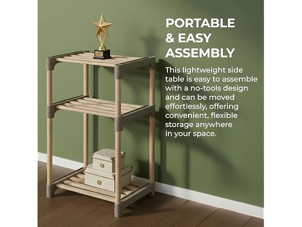 Honey-Can-Do 3-Tier Wood Side Table