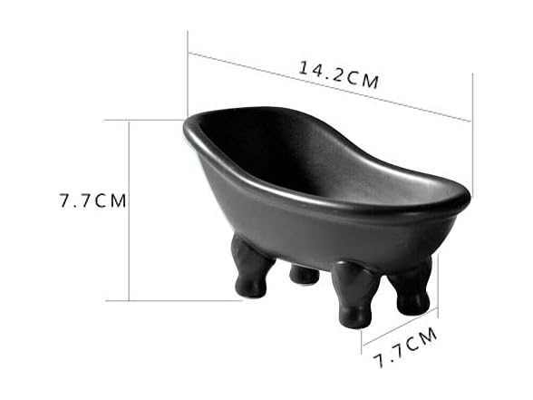 Ceramic Black Clawfoot Bathtub Bar Soap Dish