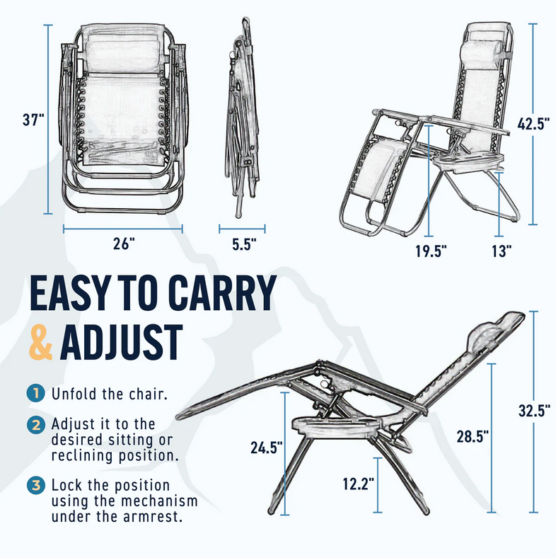 Trapper's Peak Zero Gravity Folding Chair w/ Table - Gallery 7