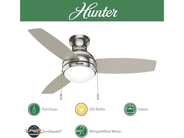 Hunter Fan CC52764-A 44" Brushed Nickel Ceiling Fan