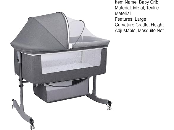 2-in-1 Baby Bassinet Bedside Crib