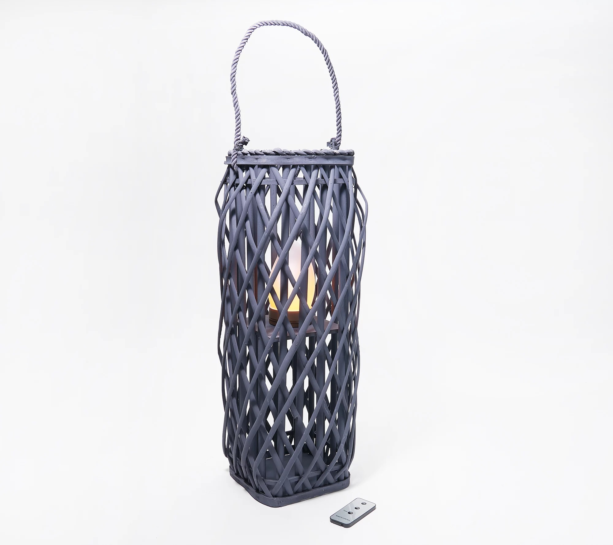 Barbara King 23" Square Wicker Lantern - Gallery 12