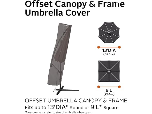 Classic Accessories 13 Foot Offset Patio Umbrella Cover