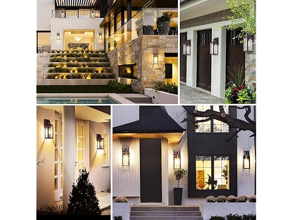 VerRon 2-Pk Outdoor Wall Lantern, Bronze