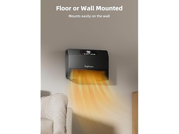 Brightown 1500W Electric Grey Wall Heater