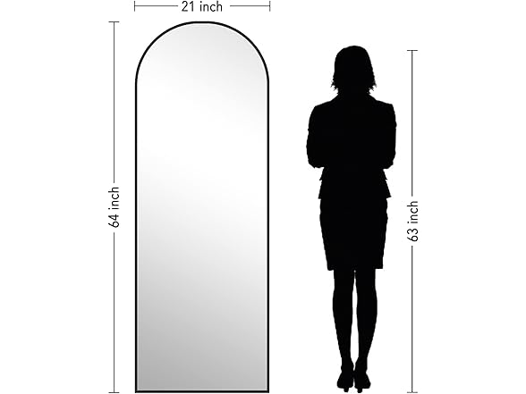 PexFix Full Length Sleek Arched-Top Standing Mirror