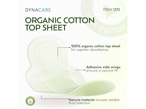 Dynarex Organic Maxi Pads Super Wings 250 Count