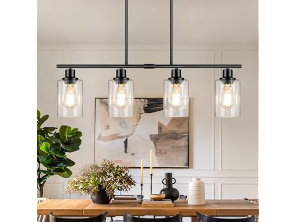 VerRon B0DPDL95KW 4-Light Linear Dining Chandelier