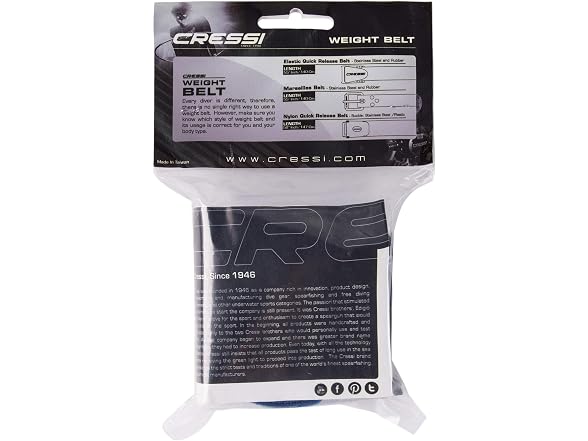 Cressi Weight Belt With Plastic Buckle (Blue)