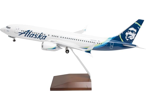 Sky Marks Alaska Airlines 737 MAX 8 1/100 Airplane Model w