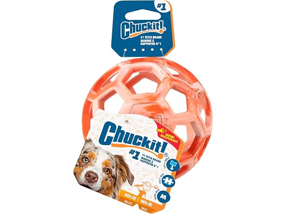 Chuckit! Holee Roller Dog Treat Puzzle Ball, Medium