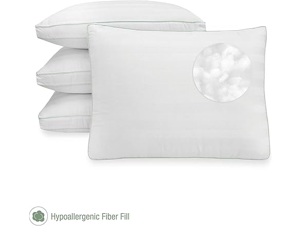BioPEDIC 4Pk 300TC Plush Fiber Pillow