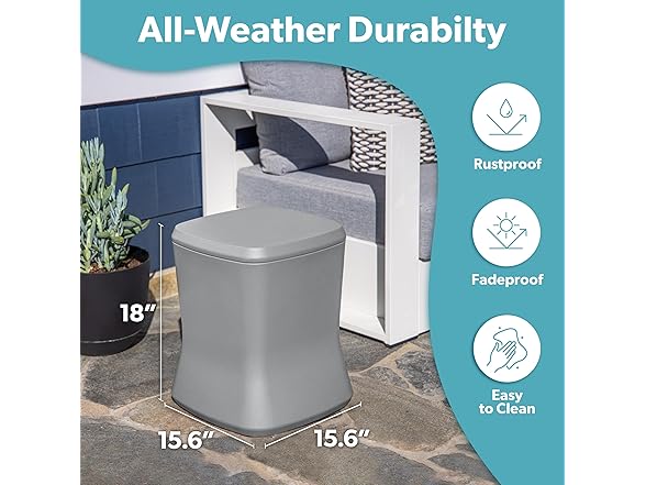 Modern Outdoor Side Table 25Qt Cooler