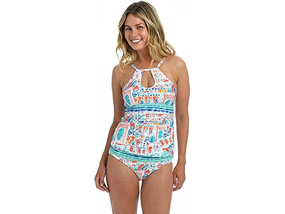 La Blanca Women (4) High Neck Keyhole Tankini Top