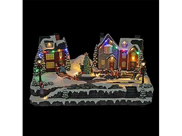 9" Tall Indoor Animated Children Playing in Christmas Village