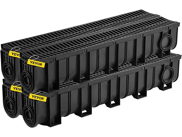 Trench Drain System, Channel Driveway-4Pack