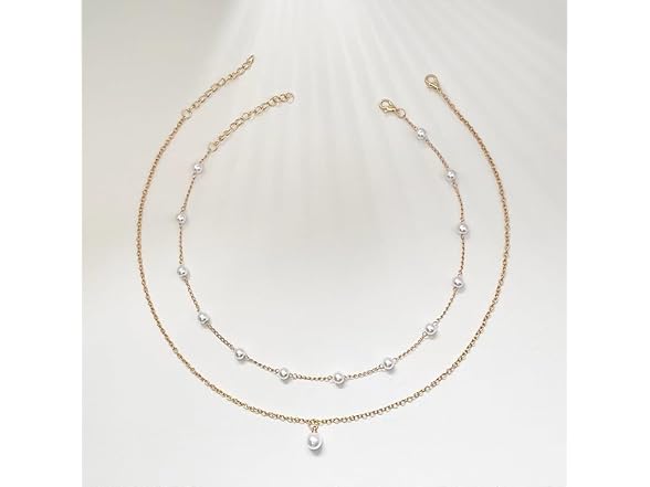 Matripop Gold Pearl Necklace 14K Gold Plated
