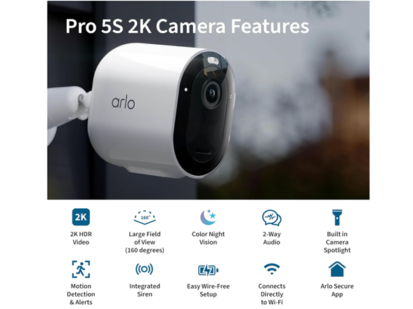 (NEW) Arlo Pro 5S Wireless Security Cam System & Solar Panel