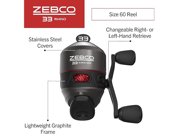 Zebco Rhino Max Spincast Reel Fishing Rod Combo