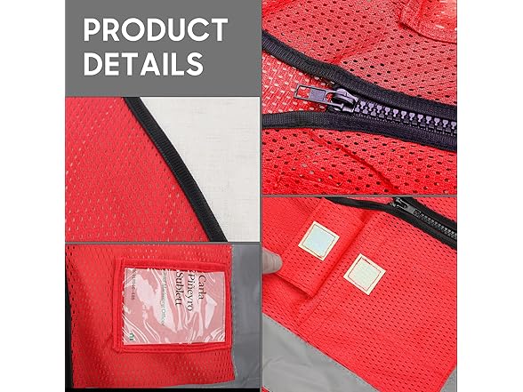 Reflective Safety Vest 5 Pockets Zip