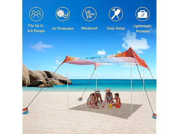 BEW Beach Canopy Sun Shade Sail