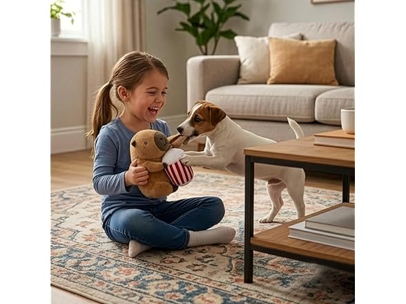 SPOT Capybara with Popcorn Plush Dog Toy