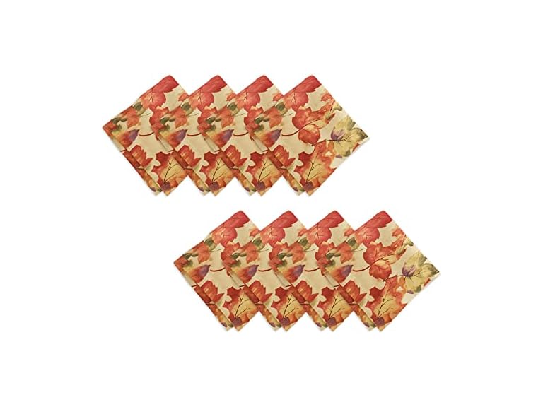 Printed Fall Cloth Dinner Napkins, Set of 8