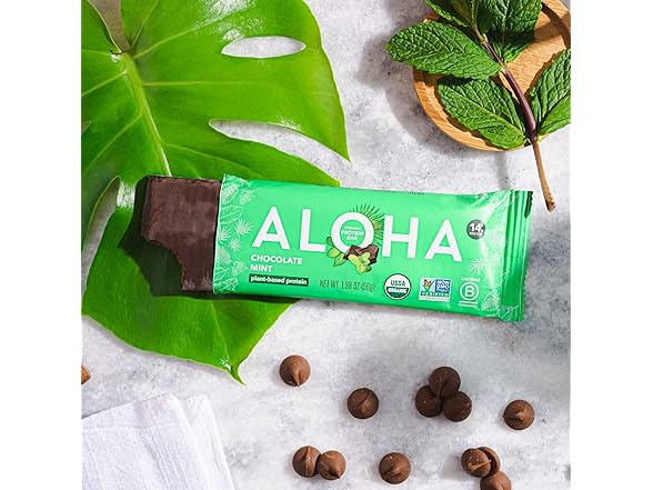 ALOHA Organic Plant Based Protein Bars,
