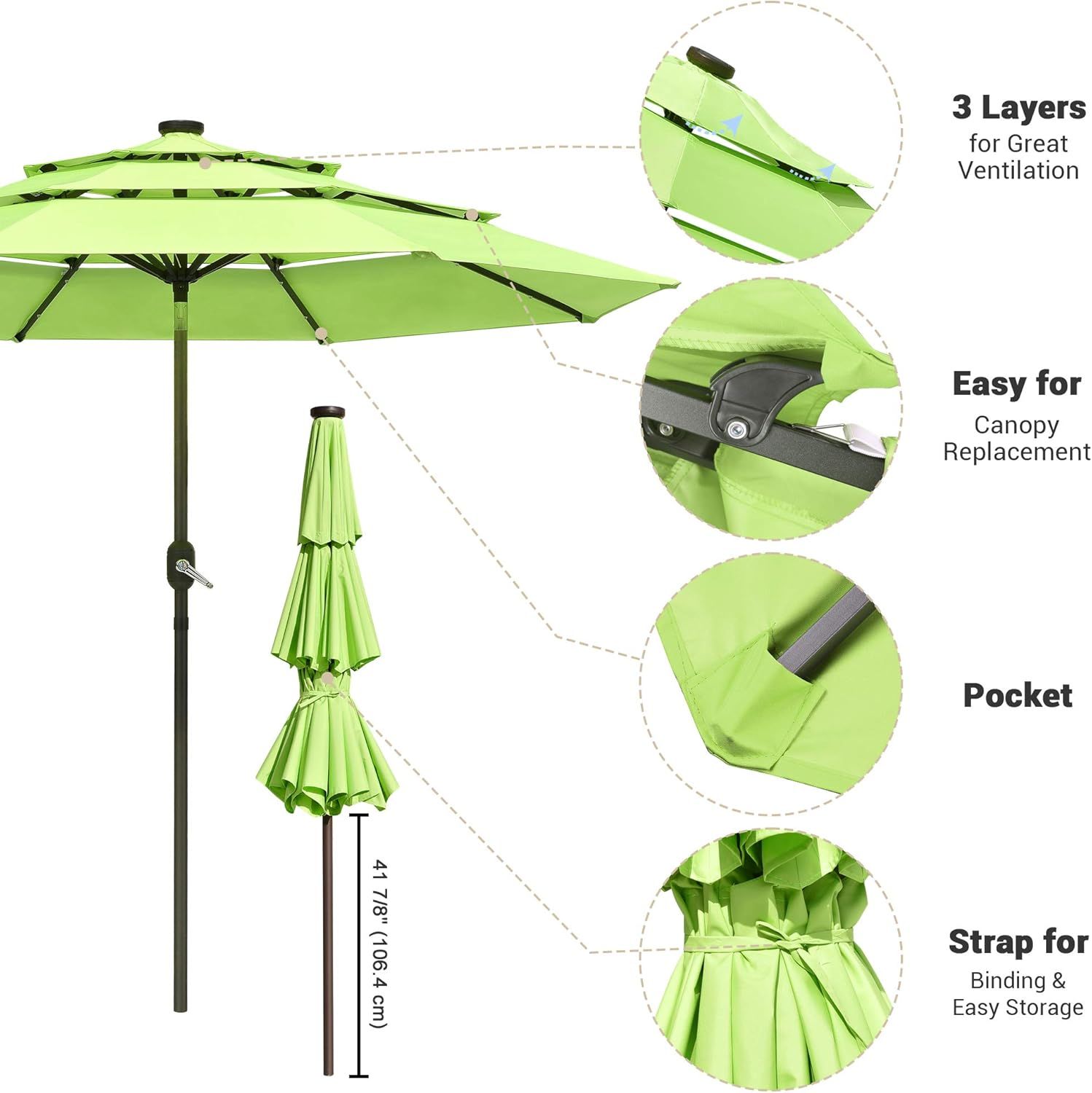 Yescom Umbrella 9 Ft Patio - Gallery 11