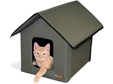$15 K&H Outdoor Cat House Olive 2-Door dealfomo