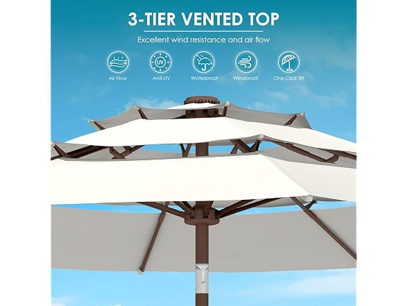 GREENVINES 3-Tier 9-FT-Patio-Umbrella