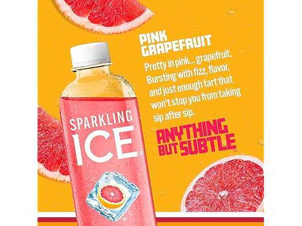 1CT Sparkling Ice, Pink Grapefruit Sparkling Water