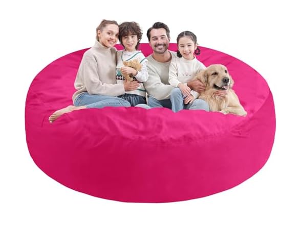 SIMFLAG 7ft Memory Foam Bean Bag - Pink