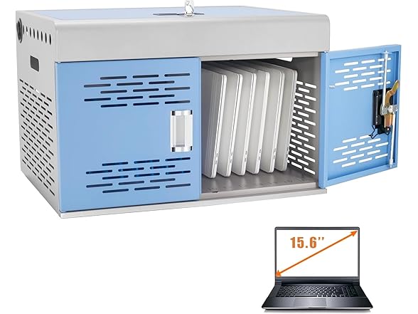 16-Unit Charging Cabinet for Laptops