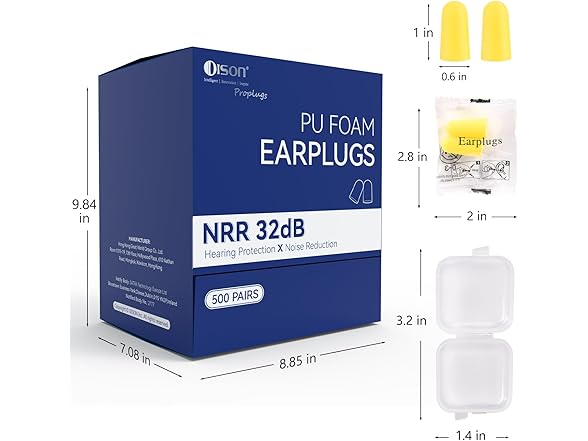 Dison 500Pairs Foam Earplugs