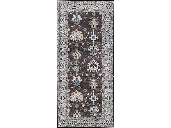 Superior 2'7"x6' Floral Geometric Border Indoor Area Rug