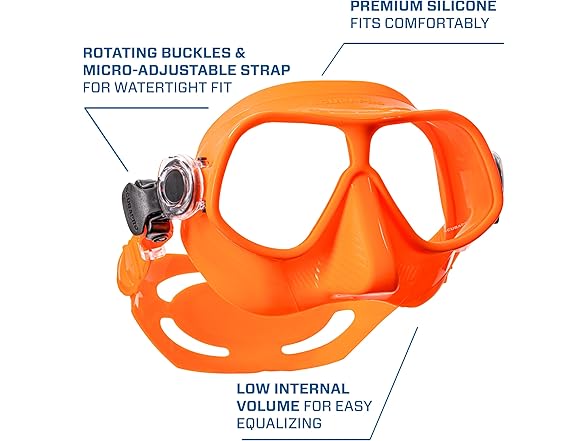 SCUBAPRO Steel Comp Freediving Mask, Orange