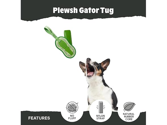 BarkBox Plewsh Gator Tug Dog Toy - Small Dogs