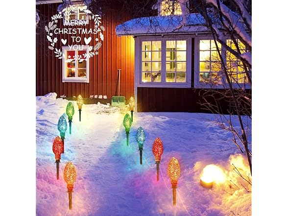 Minetom Christmas Pathway Lights 2-Pk