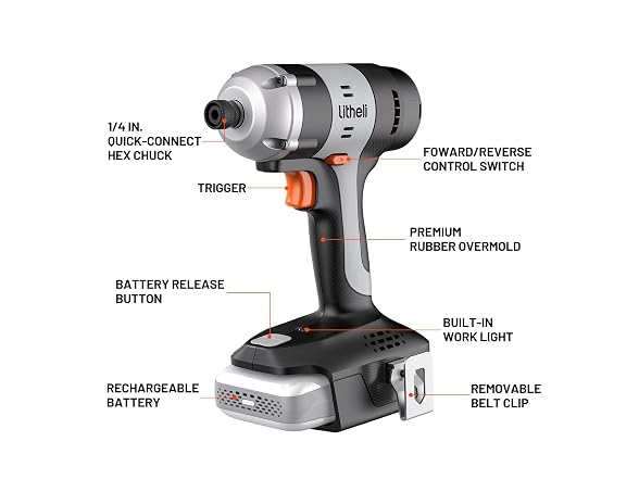 Litheli 20V Cordless Impact Driver Kit