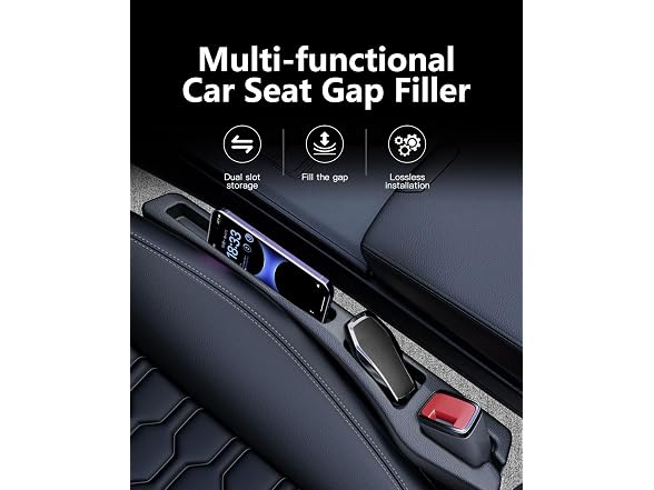 FOLUMAD APP-Auto-154 Car Seat Gap Filler 2 Pack Bla